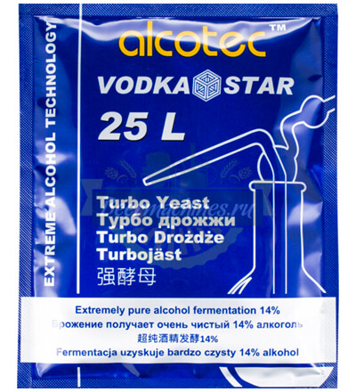 Спиртовые дрожжи Alcotec Turbo Vodka Star, 66 г