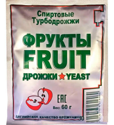 Спиртовые дрожжи Turbo Fruit, 60 г